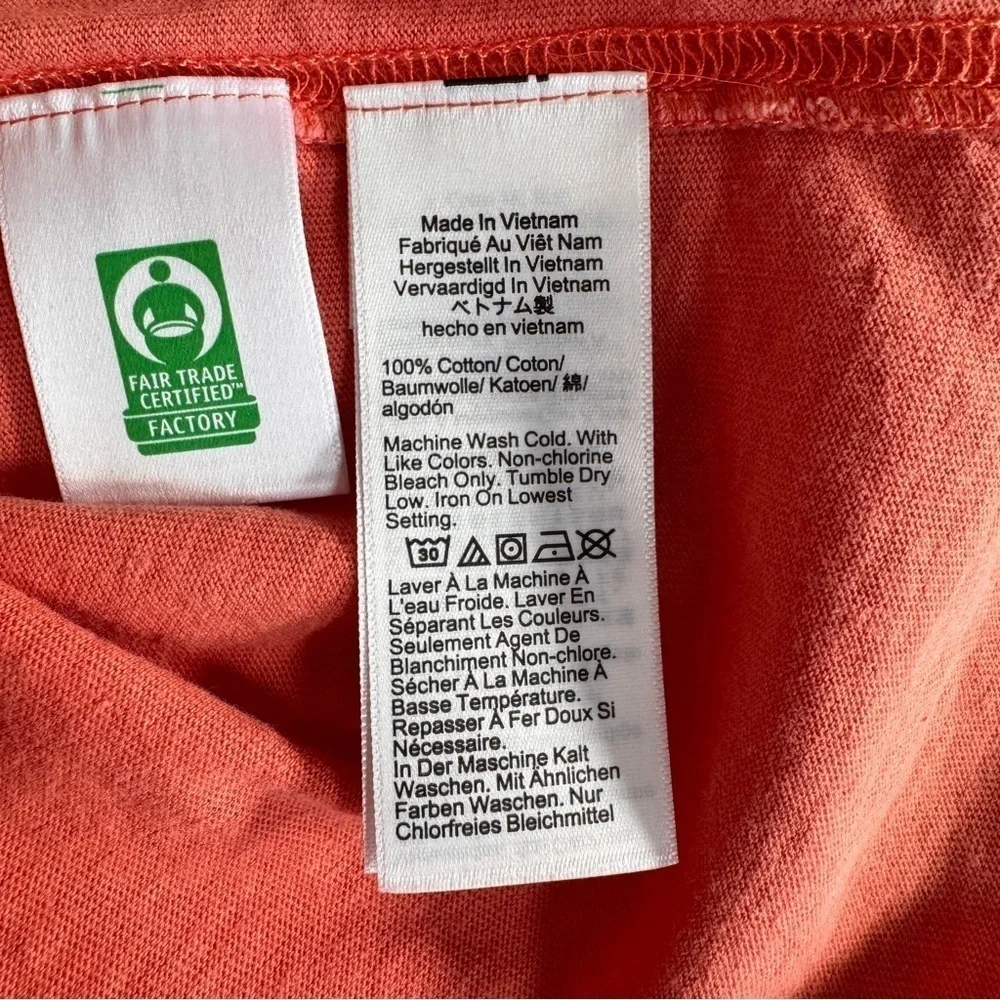 J Crew Orange Vintage Short Sleeve Crew Neck Mens Size L  Cotton T Shirt